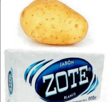a potato and a bar of zote soap