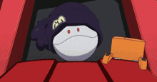 a cartoon character wearing a black beanie with the number 31 on it