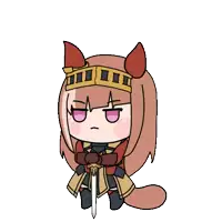 a cartoon drawing of a girl holding a sword and wearing a crown