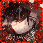 a picture of a anime character with the words good morning
