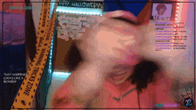 a blurred image of a person in front of a sign that says halloween