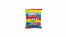 several bags of omg oh my gummy blocks