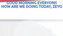 a cheerleader is holding a yellow pom pom and says good morning everyone how are we doing today zey