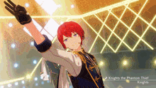 a video game called knights the phantom thief features a red haired anime character