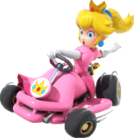 Princess Peach Mario Kart Sticker - Princess Peach Mario Kart Mario Kart Tour Stickers