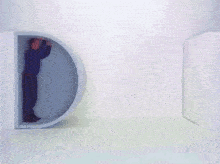 a half circle shaped object is sitting on a table .