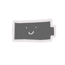 a cartoon drawing of a battery with a smiley face on it .