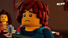 a lego character is holding a book that says watts drum to