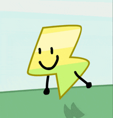 a cartoon drawing of a lightning bolt with a smiley face
