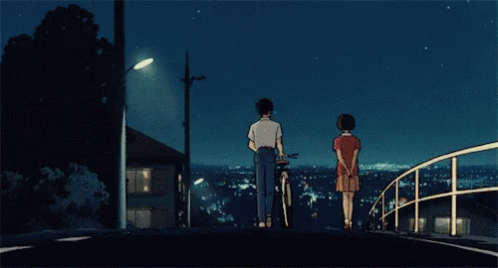 Anime Night Walk GIF - Anime Night Walk Car Drive By - Discover & Share GIFs
