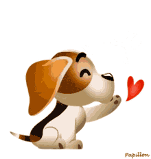 love blow kiss heart dog