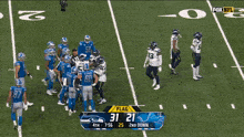 a football game between the seahawks and the detroit lions is being broadcast on fox nfl