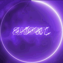 a purple background with the word showl written in white