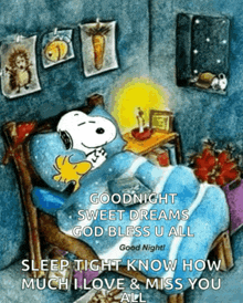 Snoopy In Bed GIF