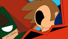 a cartoon drawing of a man wearing a mask
