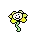 a pixel art illustration of a yellow flower with a smiley face on it .