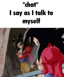 a picture of a cartoon character with the words " chat " i say as i talk to myself below it