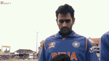 Dhoni In Blue Jersey Gif GIF - Dhoni In Blue Jersey Gif Cricket GIFs