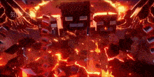 a video game character is being destroyed by a fireball and flying through the air .