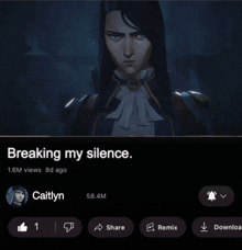 a screenshot of a video titled breaking my silence by caitlyn