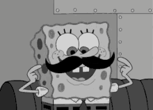 spongebob mustache happy surprise