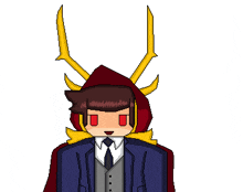 a pixel art of a man in a suit and tie