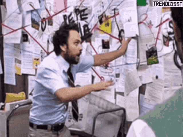 that meme of charlie day with the conspiracy wall is permanently