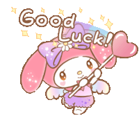 My Melody Good Luck Sticker - My Melody Good Luck Im Rooting For You Stickers
