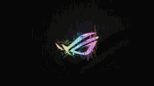 a rainbow colored logo on a black background with the letters g and r