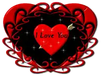 a red heart with the words i love you written on it