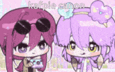a couple of anime girls standing next to each other with a caption that says kafpie canon