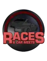 a logo that says races and car meets