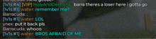 a screenshot of a conversation between barracuda and holy and demonic barra there is a loser here i gotta go