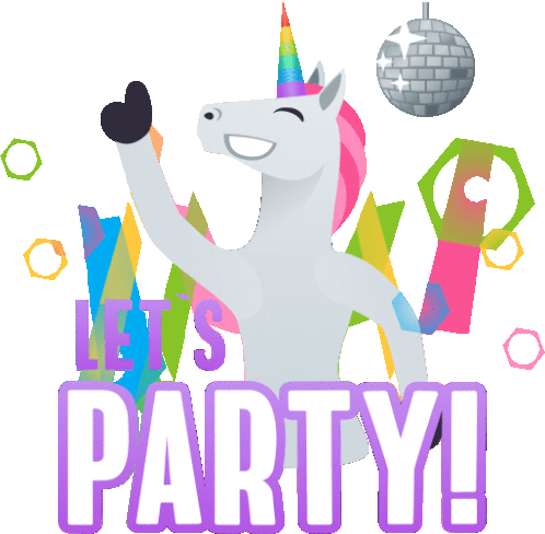 Lets Party Unicorn Life Sticker - Lets Party Unicorn Life Joypixels Stickers