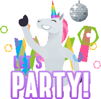 Lets Party Unicorn Life Sticker - Lets Party Unicorn Life Joypixels Stickers