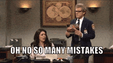 Oh No So Many Mistakes Christoph Waltz GIF - Oh No So Many Mistakes Christoph Waltz Snl GIFs