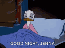 Good Night Jenna GIF - Good Night Jenna Donald Duck GIFs