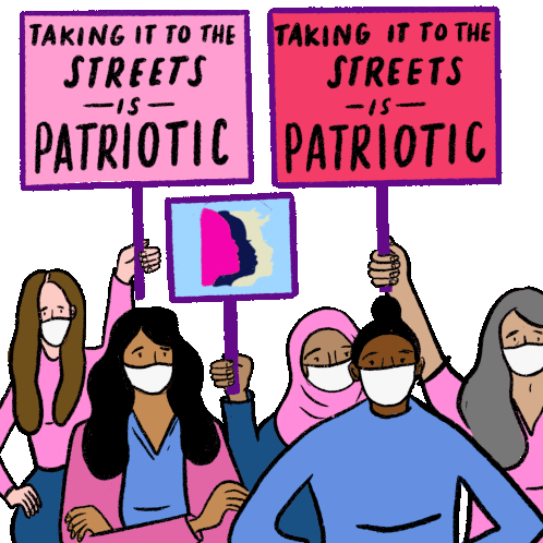 Taking It To The Streets Is Patriotic Feminist Sticker - Taking It To The Streets Is Patriotic Feminist Feminism Stickers