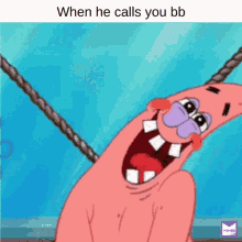 When He Calls You Bb Patrick GIF - When He Calls You Bb Patrick Excited GIFs