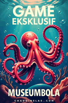 an octopus is on a poster for museum bola