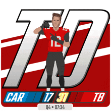 a cartoon of a football player with the number 12 on his jersey