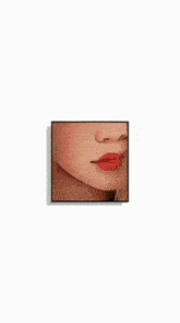 a painting of a woman 's face is divided into four sections