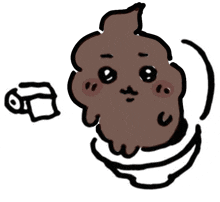 a cartoon drawing of a poop with a smiley face