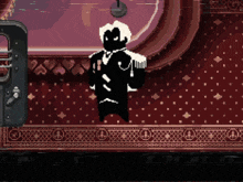 a pixel art of a man in a suit