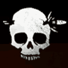 a skull with a bullet in it 's head .