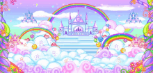 bubbles bubbleland rainbows clouds palaceinthesky