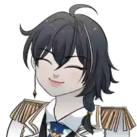 a drawing of a girl with black hair and a blue tie