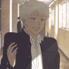 a drawing of a boy in a school uniform