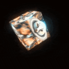 a blurry picture of a person 's ear with the letter g on it