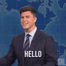 Hello Colin Jost GIF - Hello Colin Jost Saturday Night Live GIFs